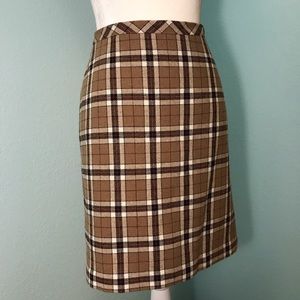 Liz Claiborne Wool  Plaid Straight Skirt